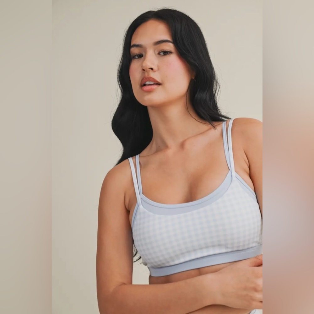 🆕🤍BLUE GINGHAM BRA TOP